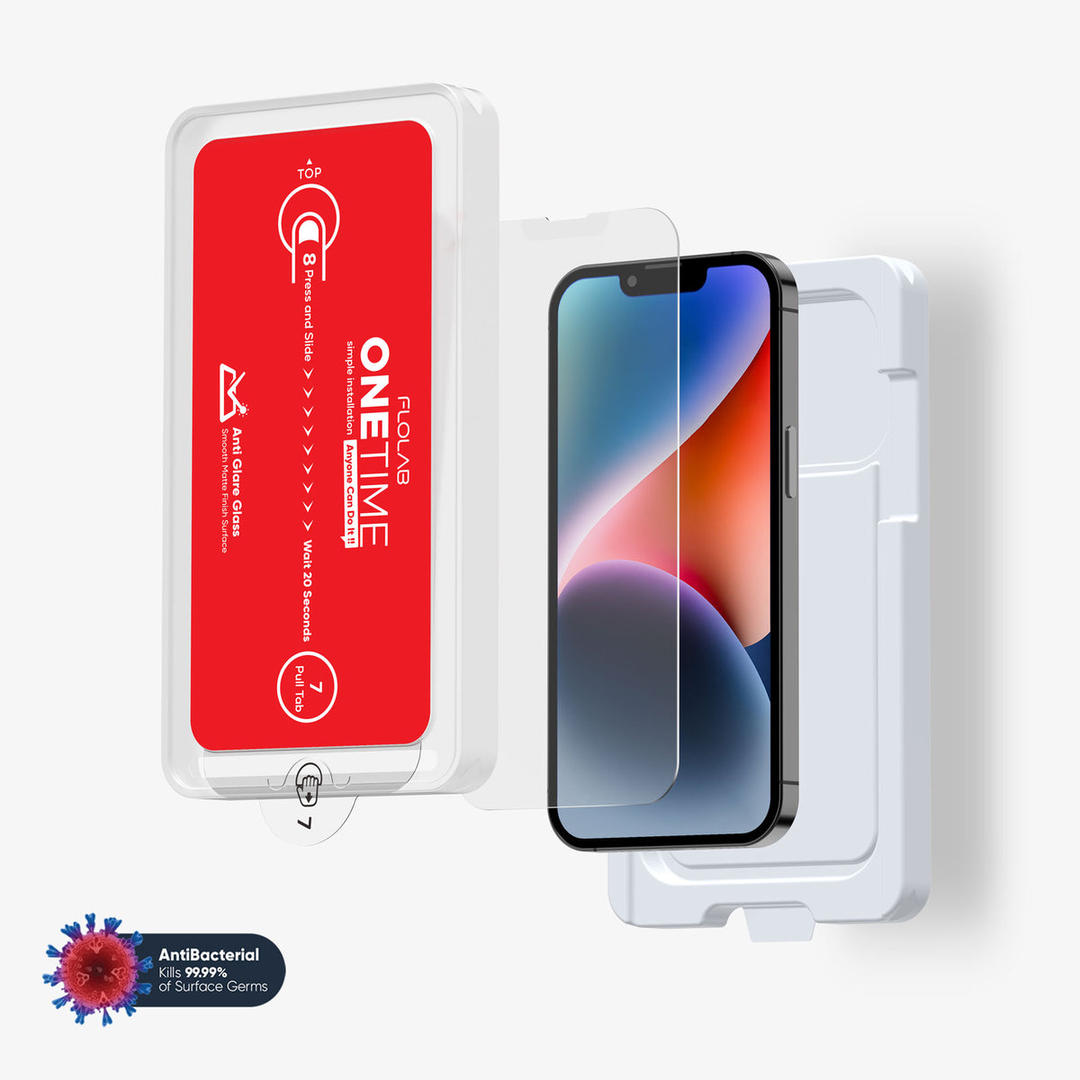 ONETIME NanoArmour for iPhone Anti-Glare Screen Protector: Dust-Free Installation, Case Friendly, Matte