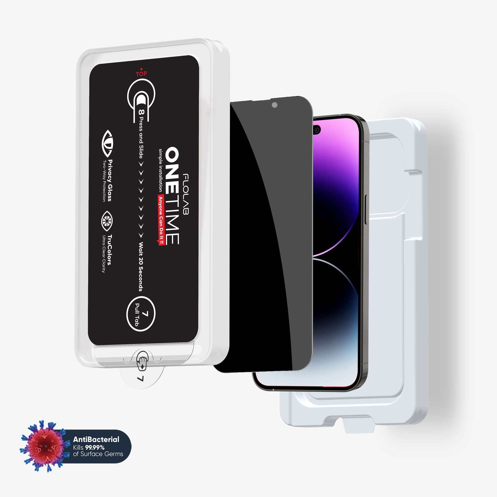 thumbnail image 2 of Wholesale Lot Privacy Anti-Spy Tempered Glass Screen Protectors For IPhone (15/14/13/12/11/X) 2 of 5