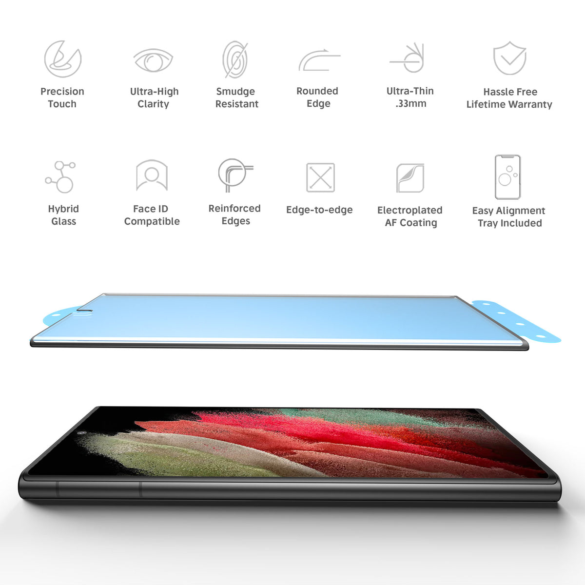 NanoArmour for Samsung Galaxy S21 Ultra Hybrid Screen Protector Anti Microbial