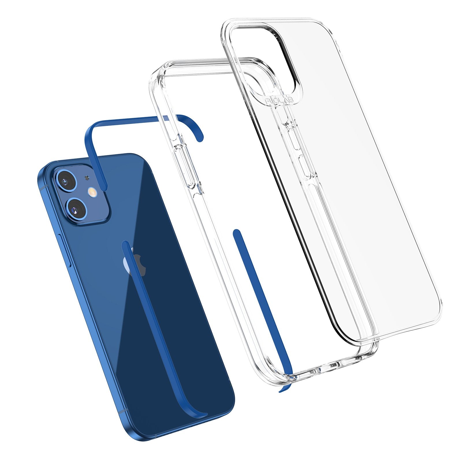 Cover ITSKINS Spectrum Clear Blue Per IPhone 12 Mini, Semirigida E Trasparente, Blu