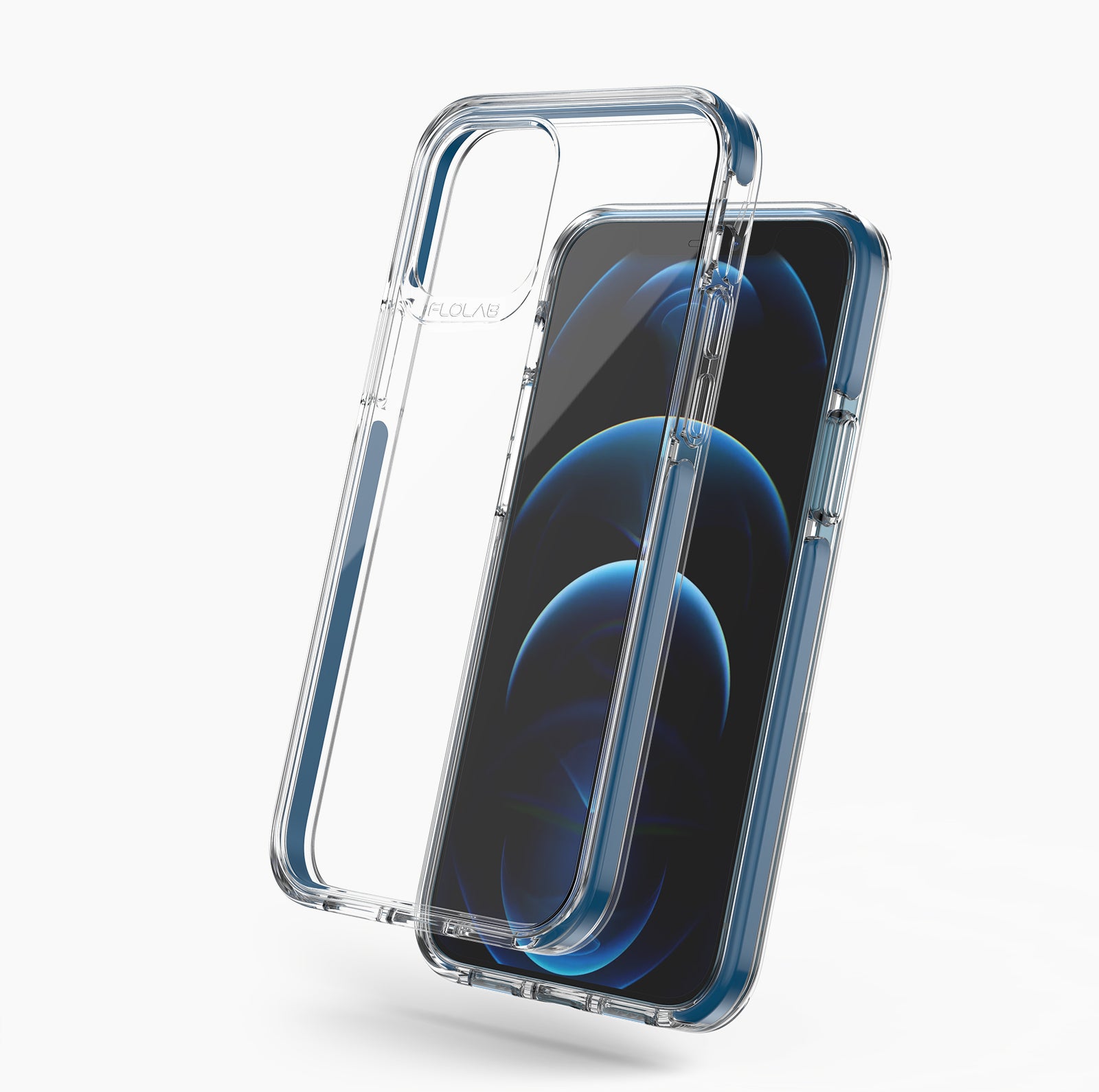 Pacific Blue Soft Glass Finish Case for iPhone 12 Pro