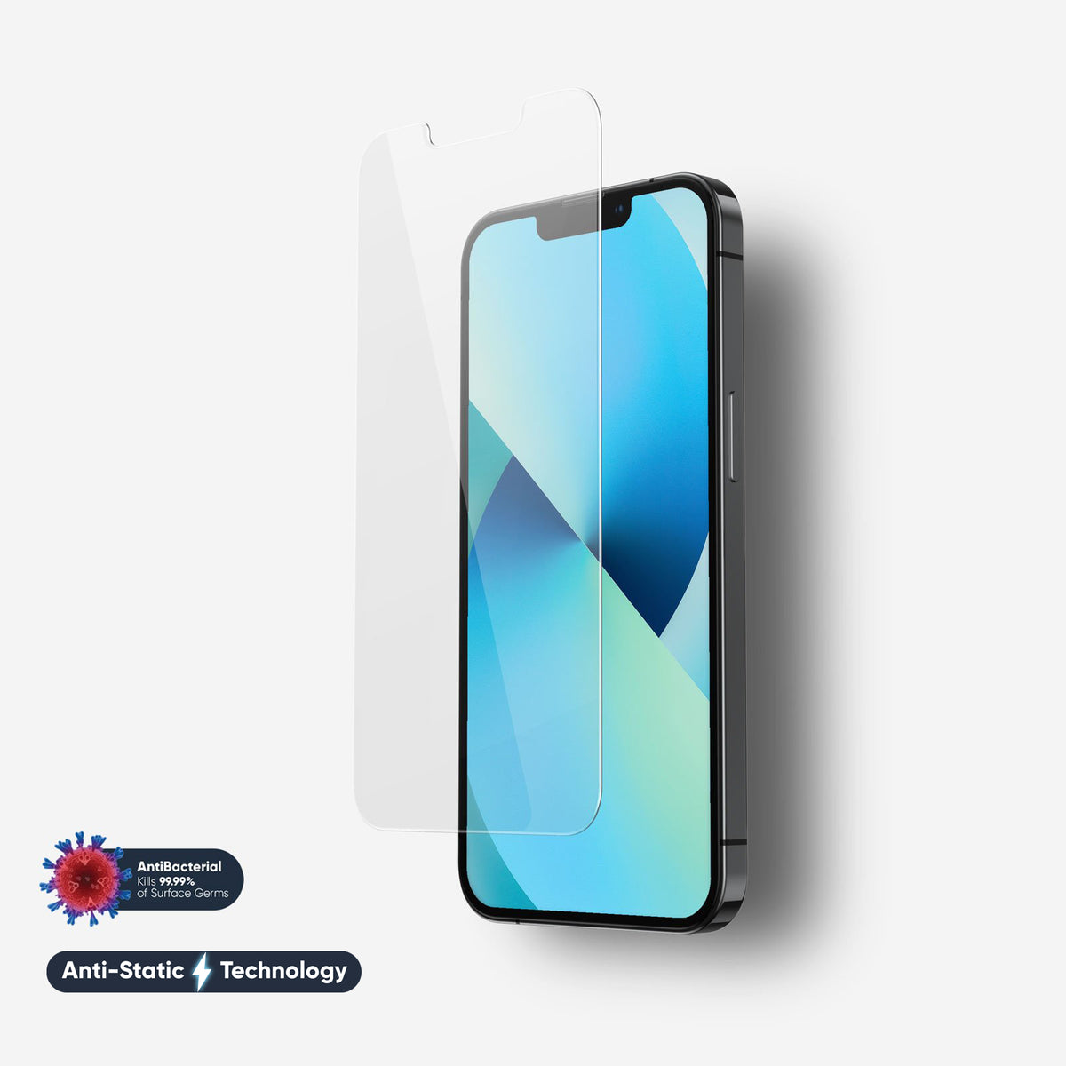 NanoArmour for iPhone 13 Pro Screen Protector Antimicrobial Anti-Dust