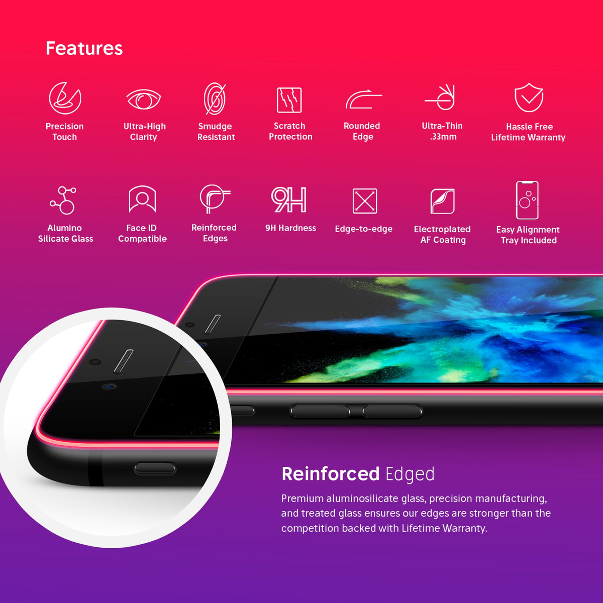 NanoArmour for iPhone 7 Tempered Glass Screen Protector