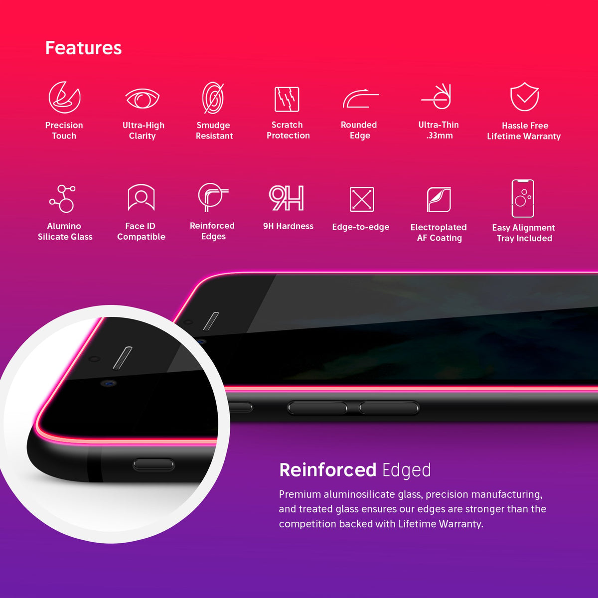 NanoArmour for iPhone 8 / 7 Plus Privacy Screen Protector