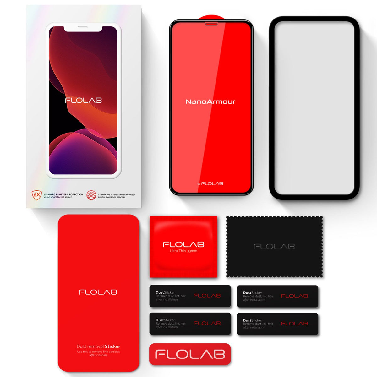 FLOLAB Tempered glass screen protector accessories