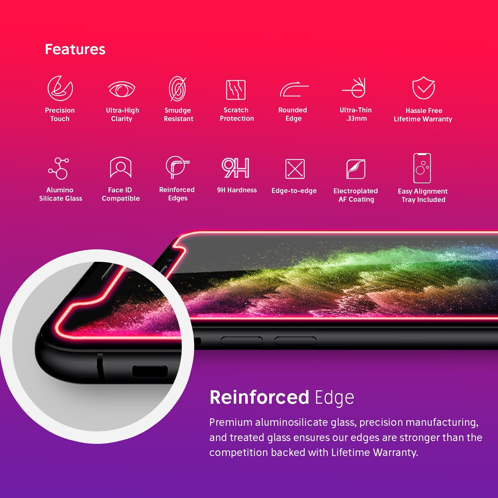 NanoArmour iPhone 11 Pro Max Tempered Glass Screen Protectors